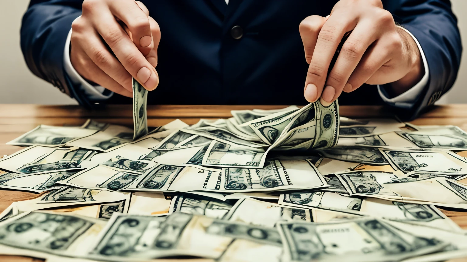 A man Counting lot of money 