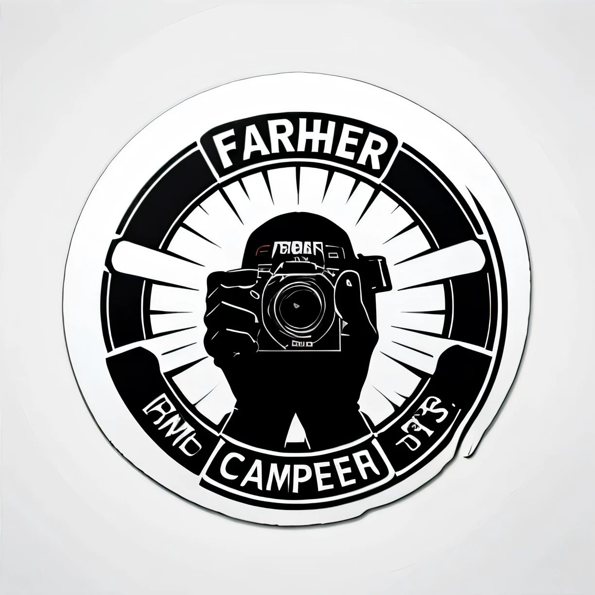 sticker,1 fighter holding a camera,simple background,