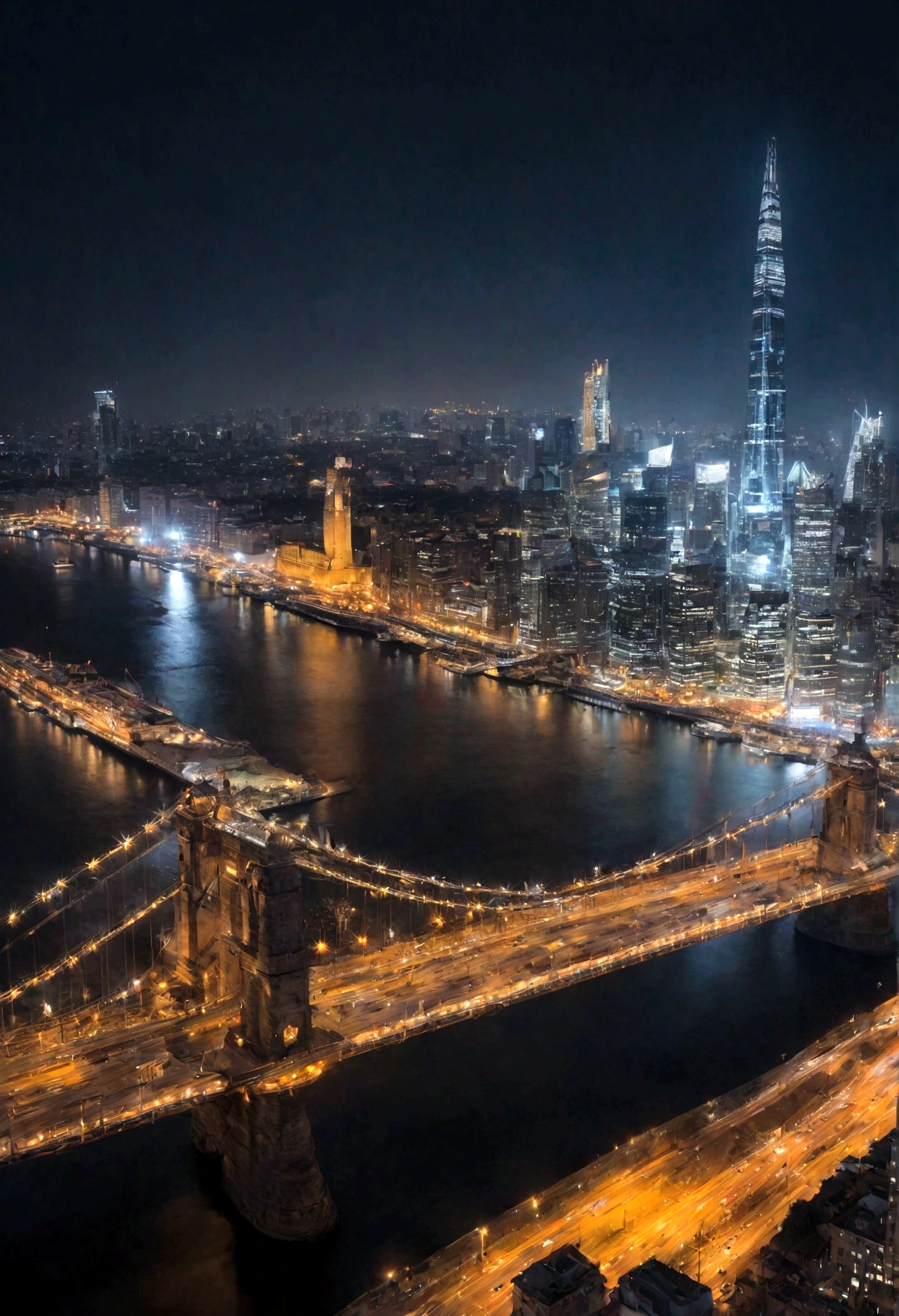 Alafid view of city skyline at night with bridges, Londres, Londres at night, the fabulous city of Londres, linda cidade, in Londres, Reino Unido, Beautiful high resolution, Londres architecture, tirada em 2 0 2 0, fundo interessante, papel de parede - 1 0 2 4, shutter inventory, A cidade de Londres nos anos 80, Thames, Amazing wallpapers