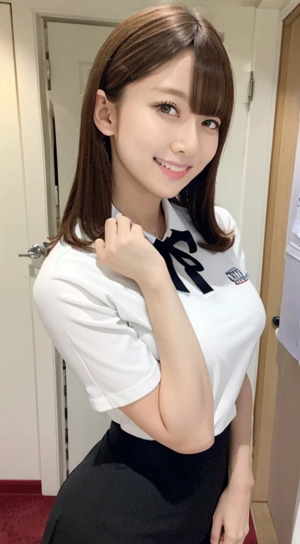 Selfie、Nurse uniform、Laughing、bed、Very short hair、short、ベリーshortカット、Highest quality, figure, Super detailed, In detail, High resolution, 8k wallpaper, Perfect dynamic composition, Beautiful attention to detail, dress,Medium Hair, Small breasts、Natural color lip, Random sexy poses,smile,24-years-old