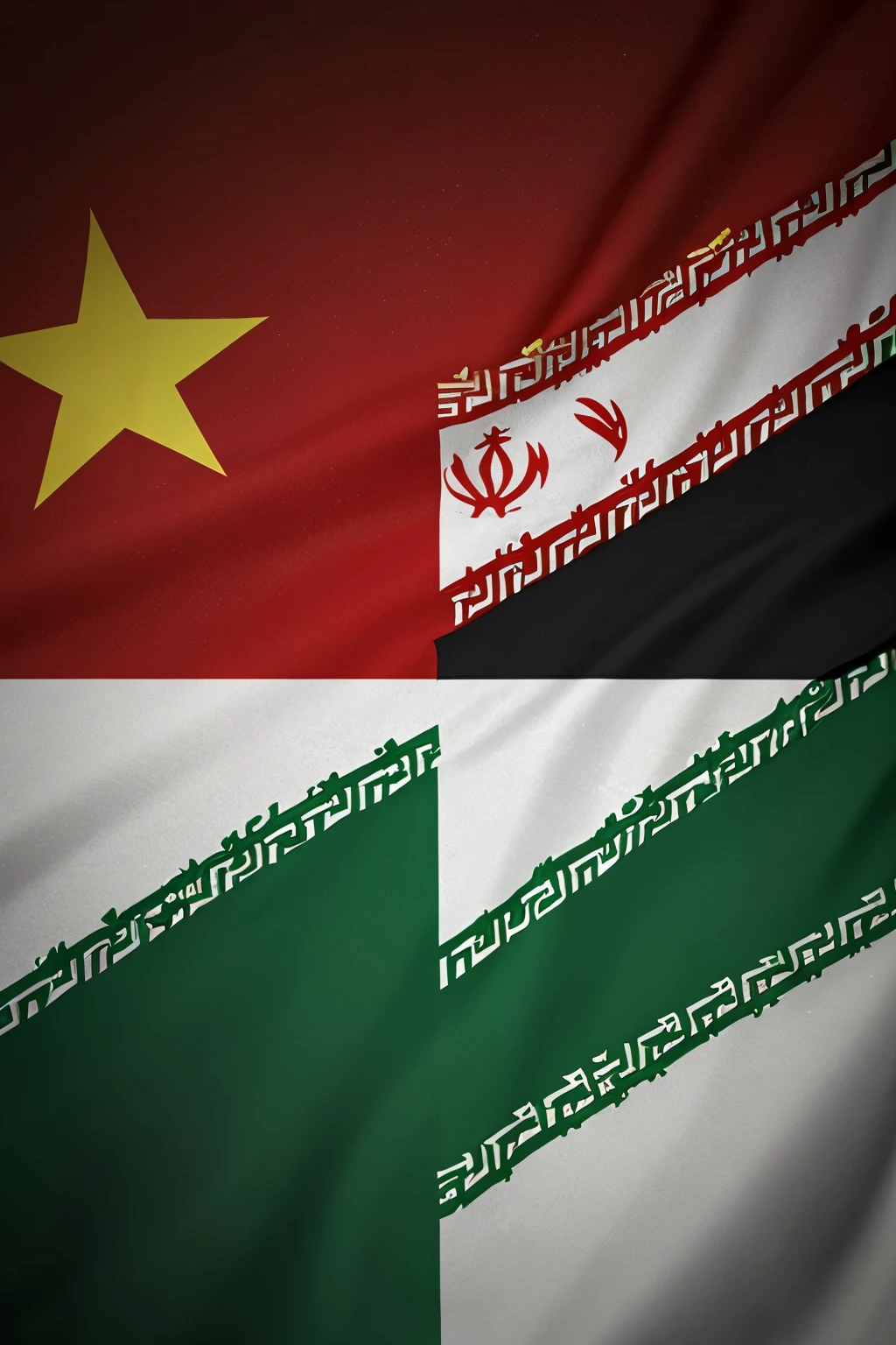 Mix iran and kurdistan flag 