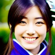 The face of a cute Japanese female warrior