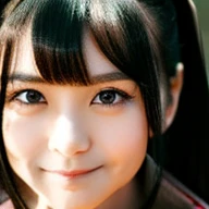 The face of a cute Japanese female warrior