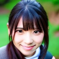 The face of a cute Japanese female warrior