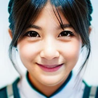 The face of a cute Japanese female warrior