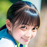 The face of a cute Japanese junior high school girl
