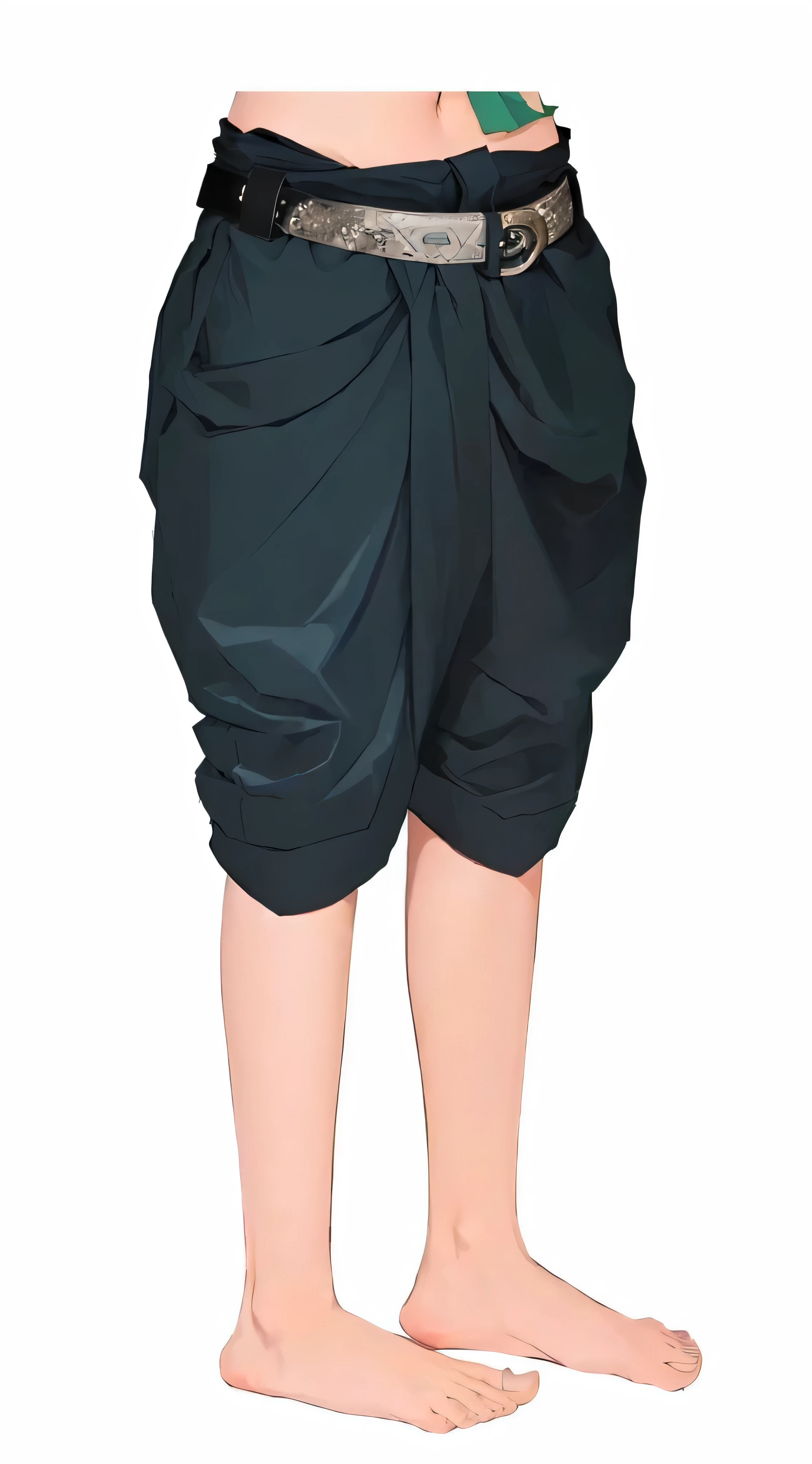 a cartoon of a person with a belt and a pair of feet, wearing skirt, wearing a baggy, wearing a skirt, knees tucked in, baggy pants, distant full body view, full body details, wearing loincloth, wearing a toga and sandals, rotoscoped, wearing correct era clothes, legs visible, tight wrinkled cloath