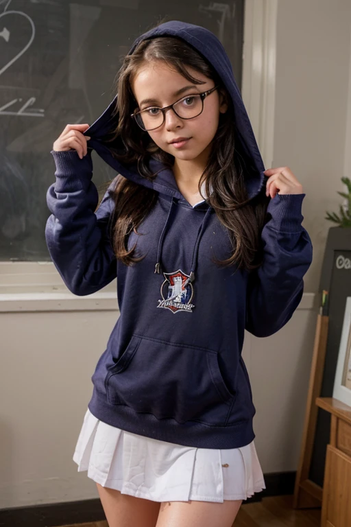 cute young lil school girl nerd with very and AA cup breast in a hoody wet lil virgin pussy