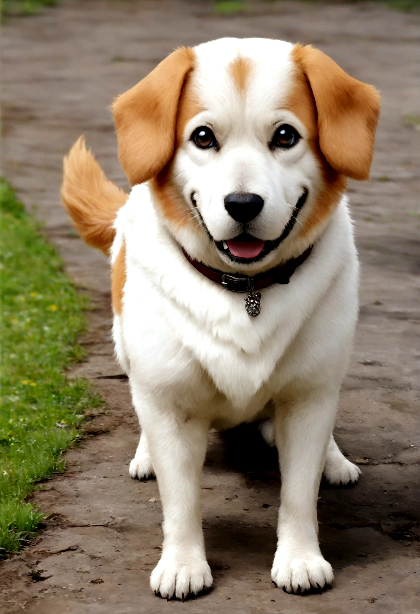 Generate an image of a dog pooping。