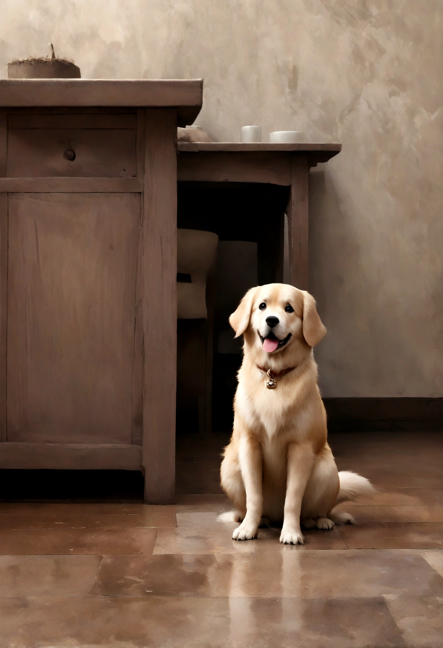 Generate an image of a dog pooping。