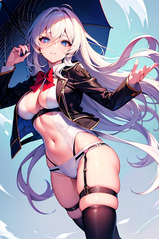 Ya Ott, 1 Girl, Solitary, Christa Lenz, Smile, Hair between the eyes, blue eyes, Blonde Hair, Jacket, Medium Length Hair,a young japanese woman, 1 girl, beautiful detailed eyes, beautiful detailed lips, extremely detailed face, long hair, slim, 25 years old, wearing sunglasses on her head, black jacket, white button-up shirt, purple gloves, shorts, thigh highs, garter belt, detailed clothing, masterpiece, photorealistic, 8k, cinematic lighting, vibrant colors, elegant, fashion portraitAraffe dressed as a snow White with a red bow and a red bow, Beautiful vampire queen, 臉紅 realistic role play, 《Adventure Treasure》Marceline, anime girl role play, 4K HD snow White hair, Beautiful vampire queen, snow White as a d &D Fighter, snow White, anime role play, role play, Vampire Camilla, Has long black hair, on the street,Torn clothes,??????????? big areolamasterpiece, best quality, high quality, Very detailed CG uniform 8k wallpaper, blossoming landscape, dry place，such as an empty desert, dearest, cunning, mono lake, common tree, 3D digital painting, Award-winning photography, Bokeh, Depth of Field, HDR, bloom, Chromatic Aberration, Reality, Very detailed, Popular on artstation, Popular on CGsociety, Wheels within wheels, High Detail, Dramatic, midjourney's Artwork 1Girl, (Dakota:1.0), blue eyes, Pixie Short Hair, blush, Human Resources ?????? (?????????????:1.0), (Large ??????:1), , (Pure face_V1:0.5) Increase height Clothes got wet