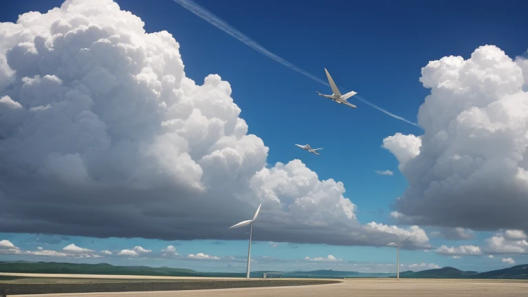 Wind blows in the sky