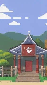 Pixel Art,Village stage,Chinese traditions