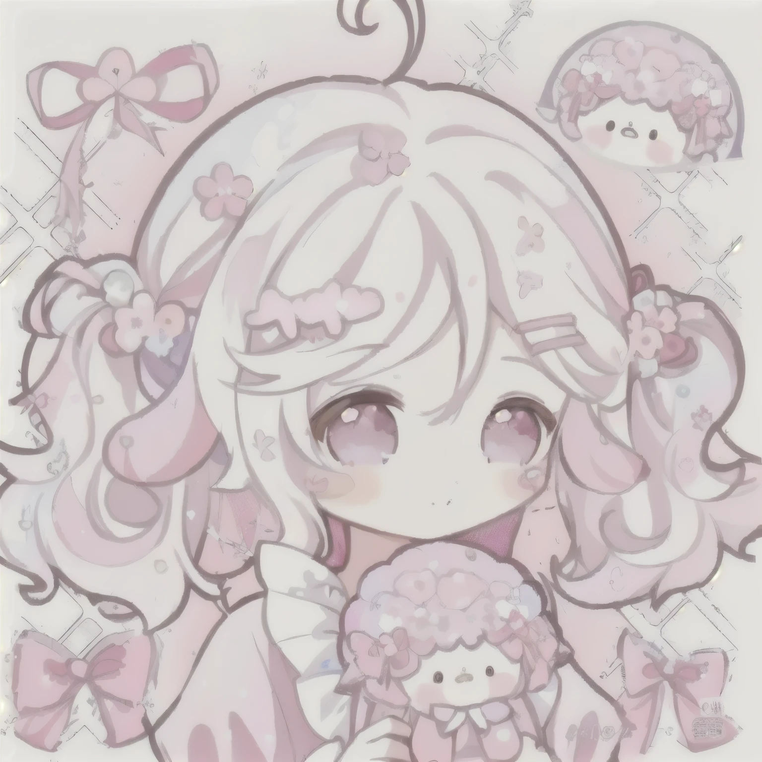 anime girl with pink hair holding a teddy bear and a pink dress, cute kawaii girl, soft anime illustration, kawaii realistic portrait, cute art style, kawaii aesthetic, kawaii anime manga style, soft cute colors, kawaii chibi, cute anime style, creepy kawaii, very very kawaii, kawaii style, pastel coloring, kawaii cutest sticker ever, cute character, kawaii rainy gloomy