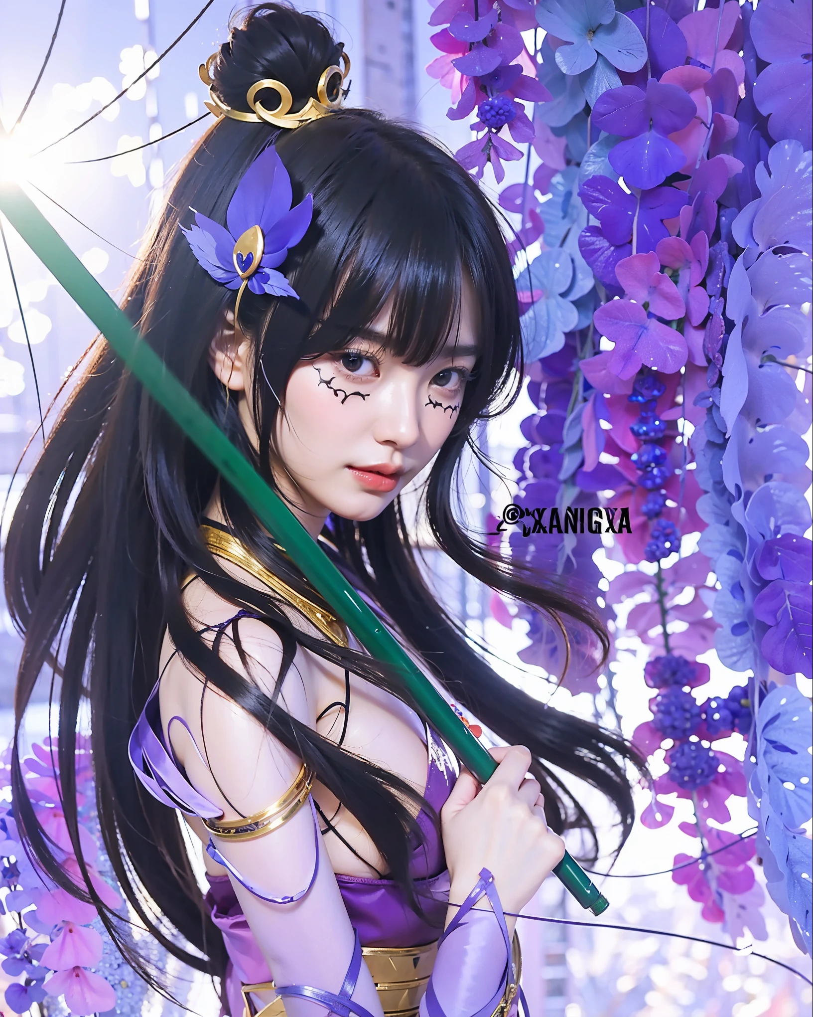 a close up of a woman (black swan) red hair and skin, yellow and blue eyes, big booobs , shadowbringers cinematic, 4 k detail fantasy, a beautiful fantasy empress, game cg, xianxia fantasy, xianxia hero, 2. 5 d cgi anime fantasy artwork, cinematic goddess close shot, ruan jia and artgerm, wow 4 k detail fantasy, hyperdetailed fantasy character