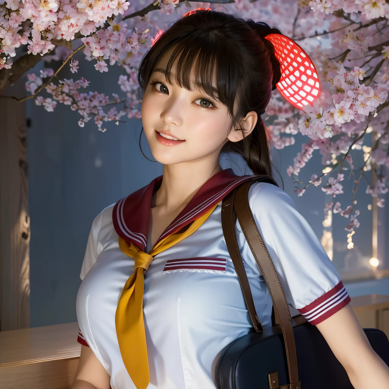 (Detailed CG、Unity、8k wallpaper)、(Very delicate and beautiful)、(masterpiece)、(highest quality:1.2)、(超A high resolution:1.3)、(Beautiful realistic Asian),Beautiful lighting、Perfect Lightning、Realistic Shadows、Fine skin、Very detailed、Detailed face and eyes、Realistic eyes、Sharp pupils、Huge , In the classroom、School、sunset、Beautiful Face、Blurred Background、(Japanese women)、Glowing Skin、Side Up、Beautiful black hair、Blunt bangs、Japan High School Sailor Uniform、Pleated mini skirt、A kind smile, ((Tabletop, highest quality)), (Glowing Skin), Cinema Lighting, Physically Based Rendering, Award-winning, Very detailedな肌, Very detailedな顔, Beautiful eyes in every detail, Carl Zeiss 85mm F/1.4, (Cowgirl:1.3), (cumin , Chest and thighs), she'Very cute , (Brown Hair, Straight Long Hair, Open your eyes, Round face), Big cleavage, (Sailor blouse, I pulled up my pleated skirt myself:1.3), Watching from afar, (Spread your legs, Focus on the thighs),art、