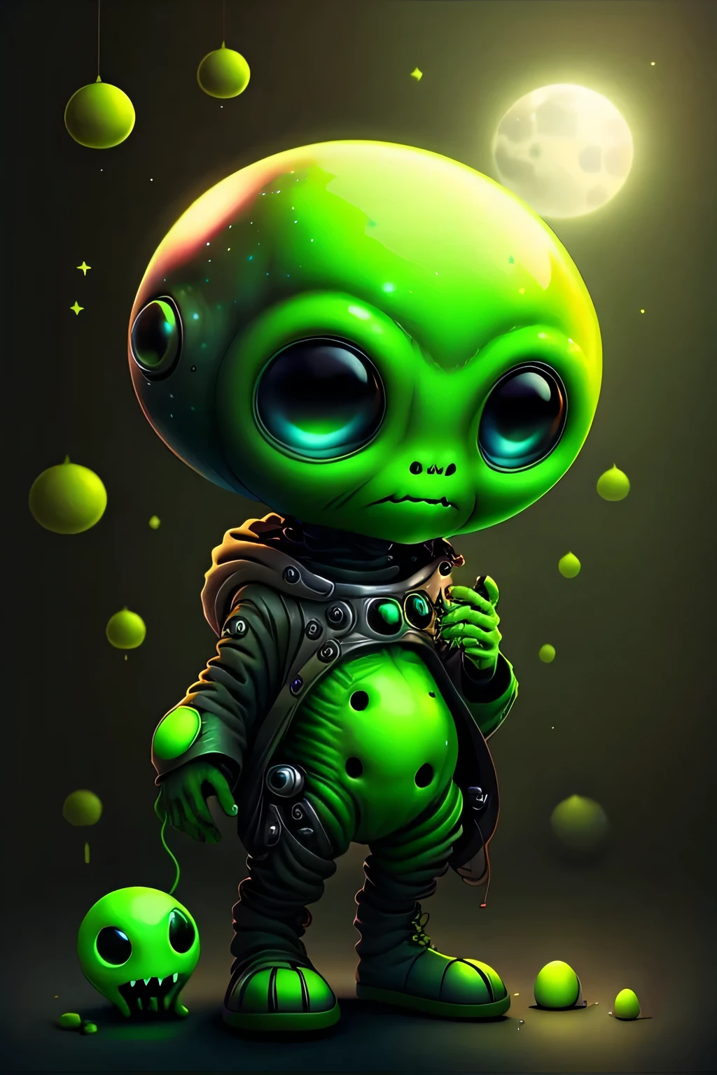 Cute alien, green