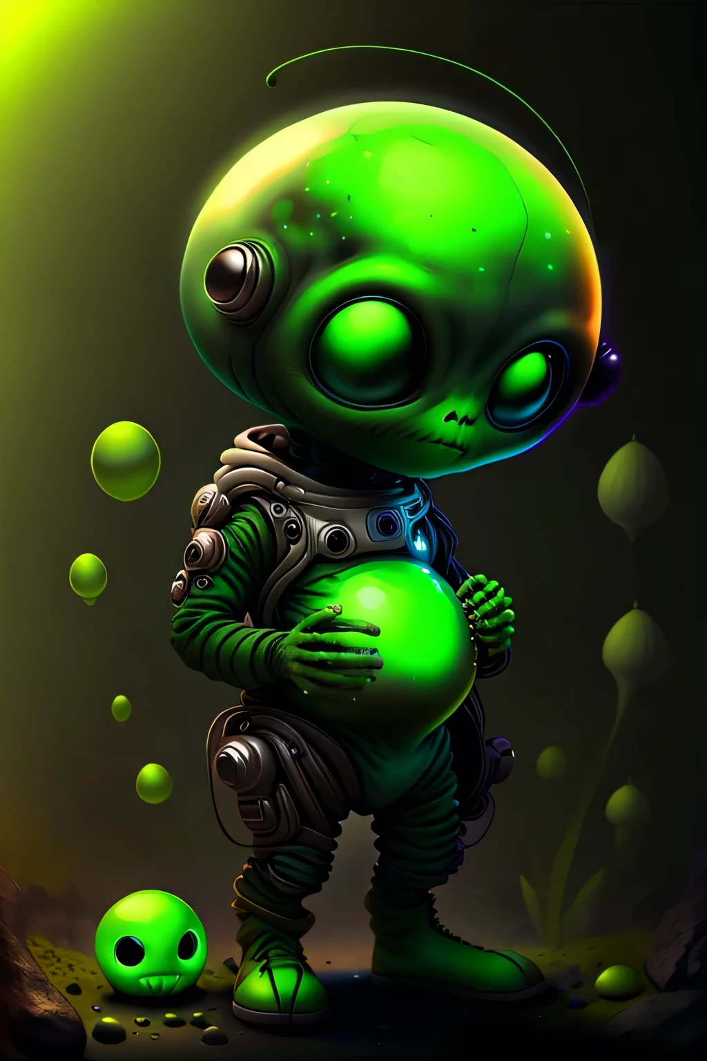Cute alien, green