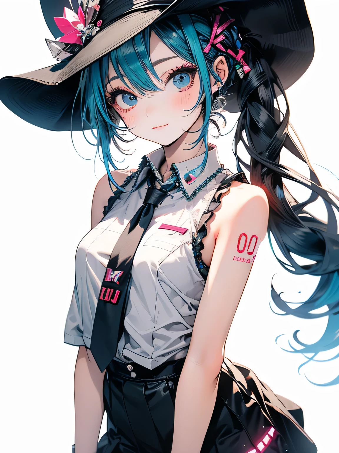 One girl, Hatsune Miku, Cowboy Shot,