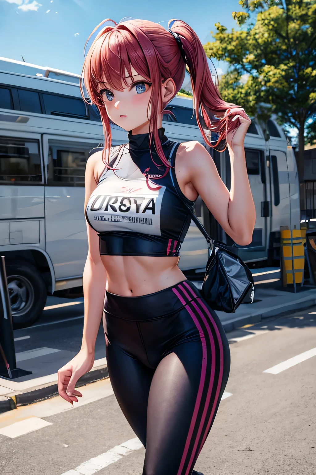 Nino Nakano,Pose sexy,ropa deportiva,parque