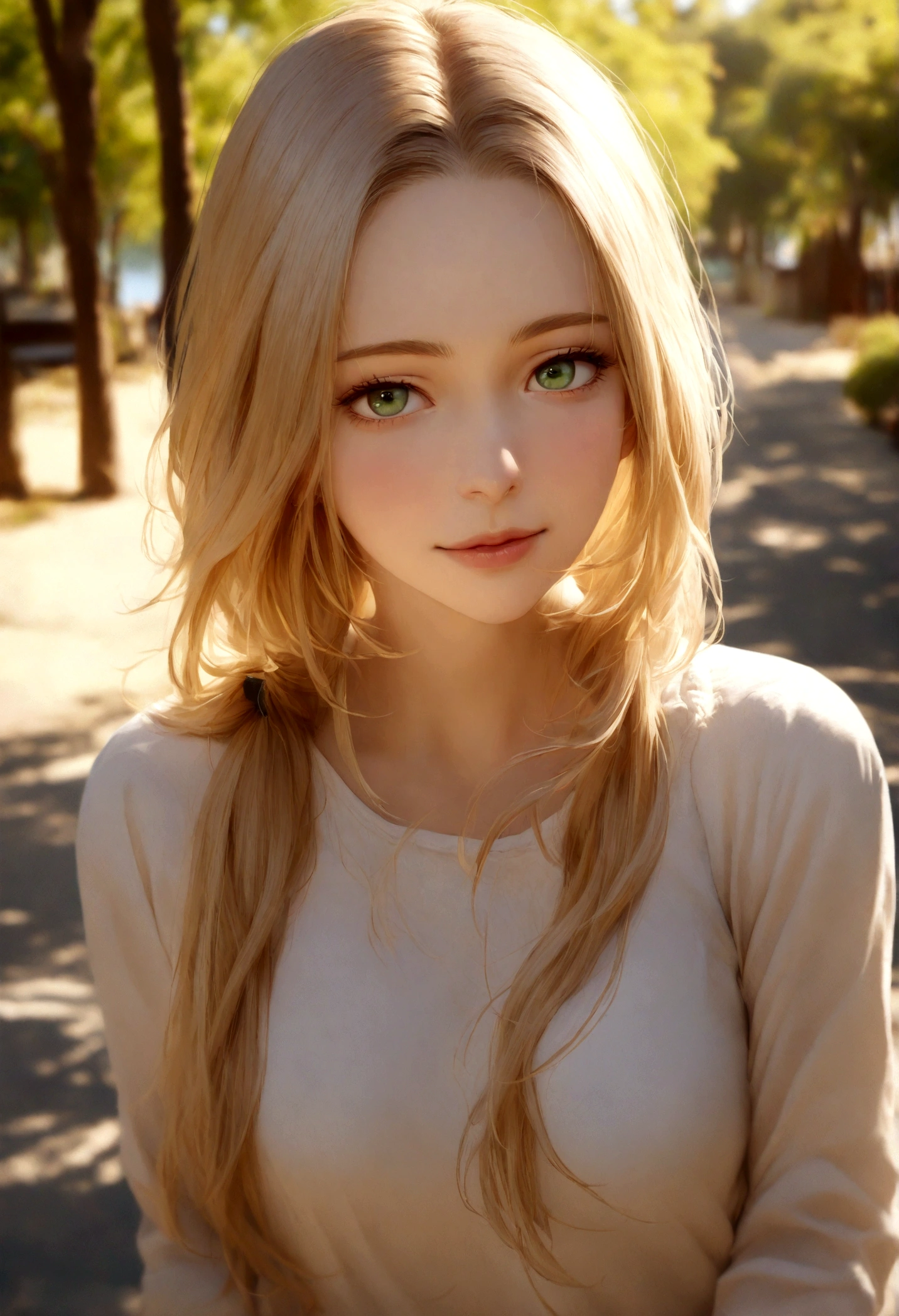 best quality, 4k, 8k, highres, masterpiece:1.2), ultra-detailed, (realistic, photorealistic, photo-realistic:1.37), playful, cartoon, student (girl), school bag, surprised, holding a wallet in her hands, white t shirt, outdoor, 3d rendering, beautiful detailed eyes, beautiful detailed lips, extremely detailed eyes and face, longeyelashes, colourful, soft lighting, green grass, lively atmosphere