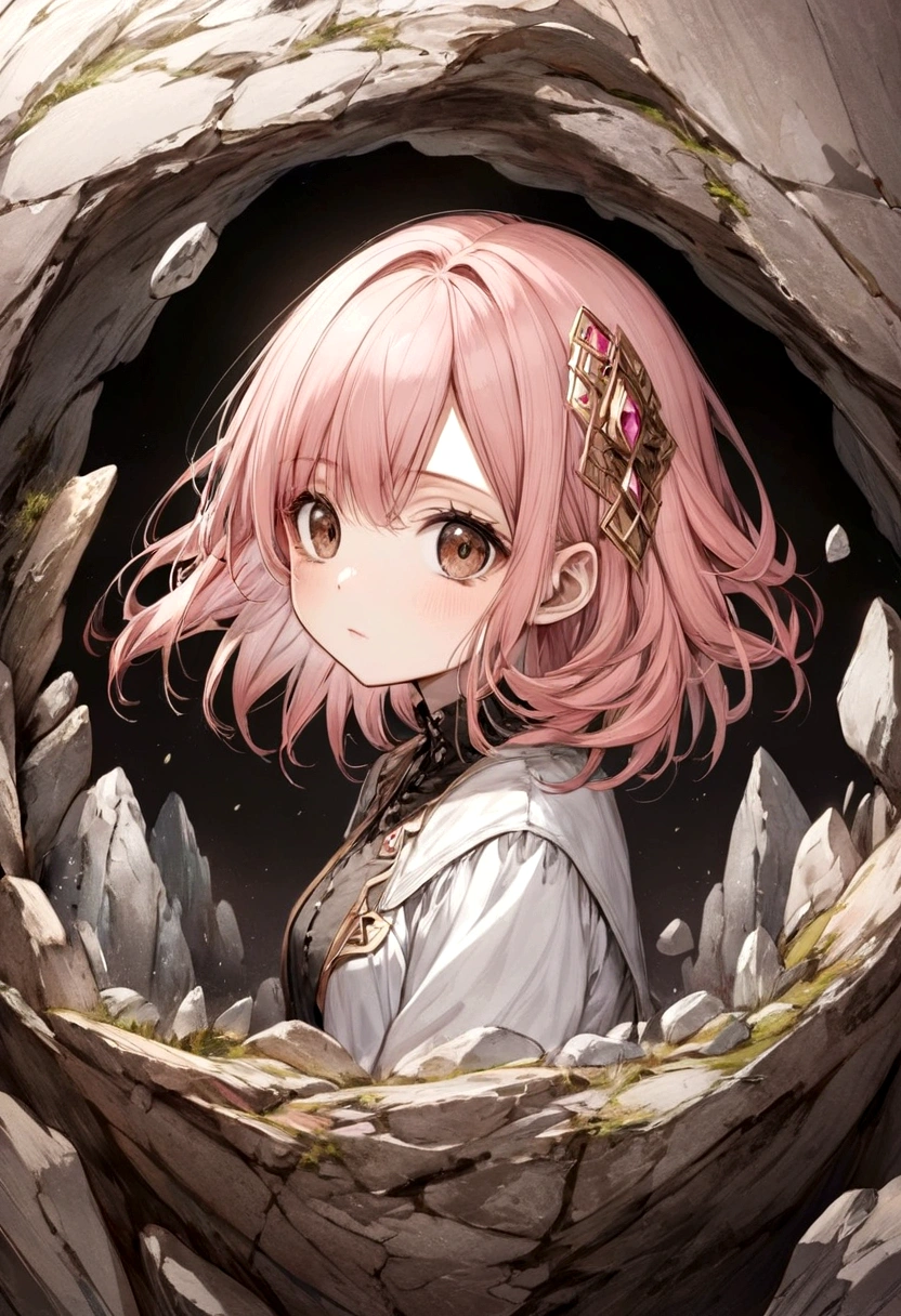 Female, Rock Element, Pink Hair, Brown Eyes