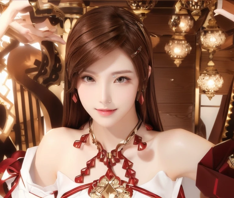Reddish brown hair、Long Straight Hair