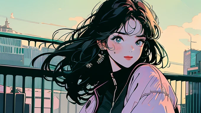 (masterpiece:1.2) (highest quality) (detailed) (complicated) (8k) (High resolution) (wallpaper) (Cinema Lighting) (Sharp focus),One girl, building, Chain link_fence, fence, nullscraper, cityscape, Ferris_wheel, green_null, city, racket, null, blush, tennis_racket, nullline, rooftop, architecture, smile, Day, East_Asian_architecture, lens_Flare, Tower, bridge, Home, Open_mouth, Genuine_world_Location, Abigail