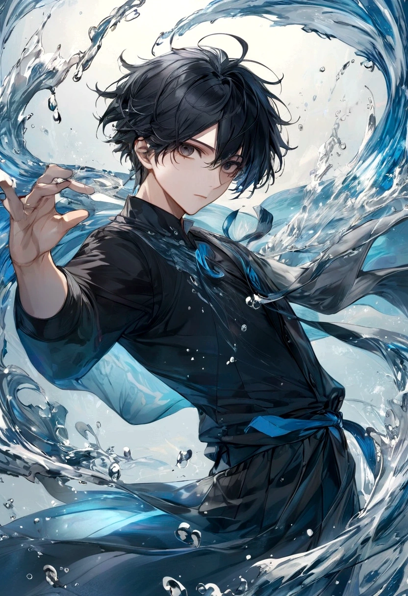 Male, Water Element, Black Hair, Black Eyes