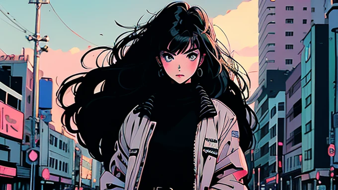 Anime girl standing on a city street wearing a leather skirt and black erotic underwear, Ilya Kuvshinov with long hair, Guviz style artwork, Anime Art Wallpapers 8K, Art Station「Pysif」Mr. Gwitz, ピシヴArt Stationのグウィズ, Cyberpunk anime art