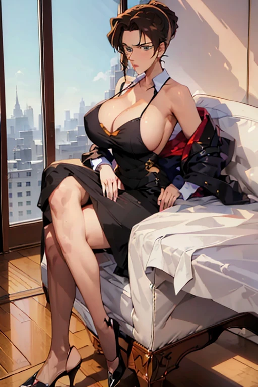 beautiful lawyer,Sexy, (((Full breasts,)))(((Large Breasts))) Expose((Cleavage)),brown hair