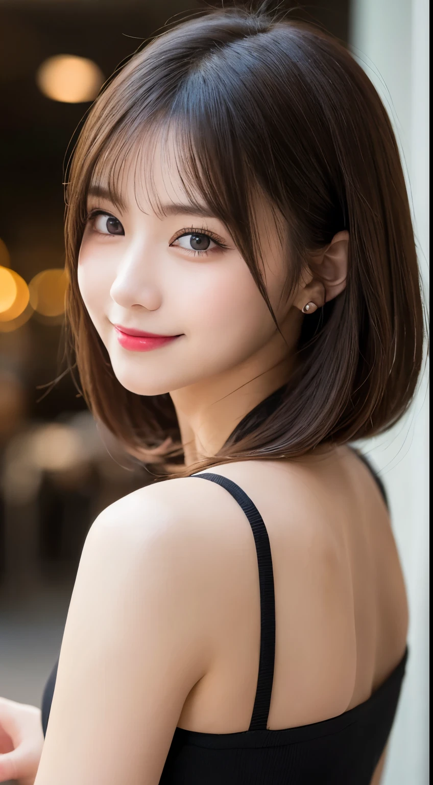 Tabletop, highest quality, shape, Very detailed, finely, High resolution, 8k wallpaper, 完璧なダイナミックな構shape, Beautiful and exquisite,ランダムなcute髪,,Natural color lip, Bold sexy pose,smile、20-year-old girl、cute、Looking into the camera,Always blur the background,Perfect and beautiful face,Slim face and figure,Big eyes、Putting on gal makeup,Small face,Shooting from below、smile,Blurred Background,Elegant feminine face、Cyberpunk Fashion、Change pose randomly、Randomly change the shooting angle and position、smile、Top to bottom々Shoot from the right angle and direction、Sexy Face