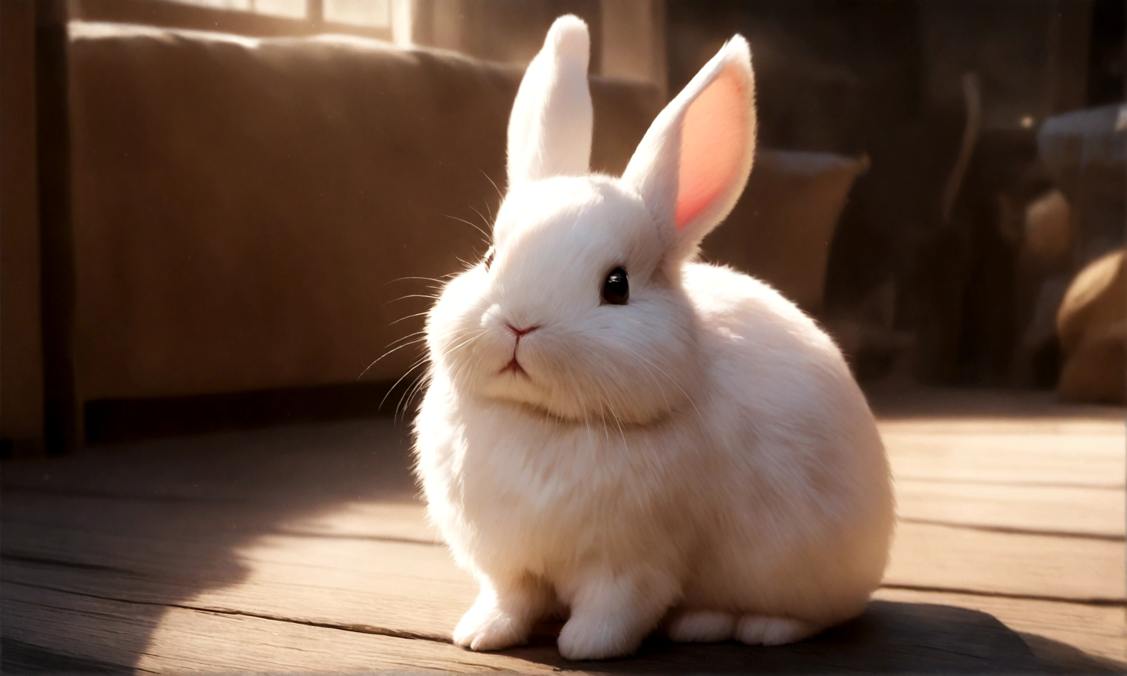 Realistic photo of a rabbit cute