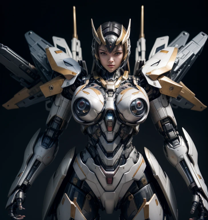 Textured skin, Super Detail, high details, High quality, Best Quality, hight resolution, 1080p, hard disk, Beautiful,(Super Heroine),Oppai Missile,beautiful cyborg woman,Mecha Cyborg Girl,Battle Mode,Girl with a Mecha Body,She wears a battle cyborg mech with a weapon,Fulll body Shot