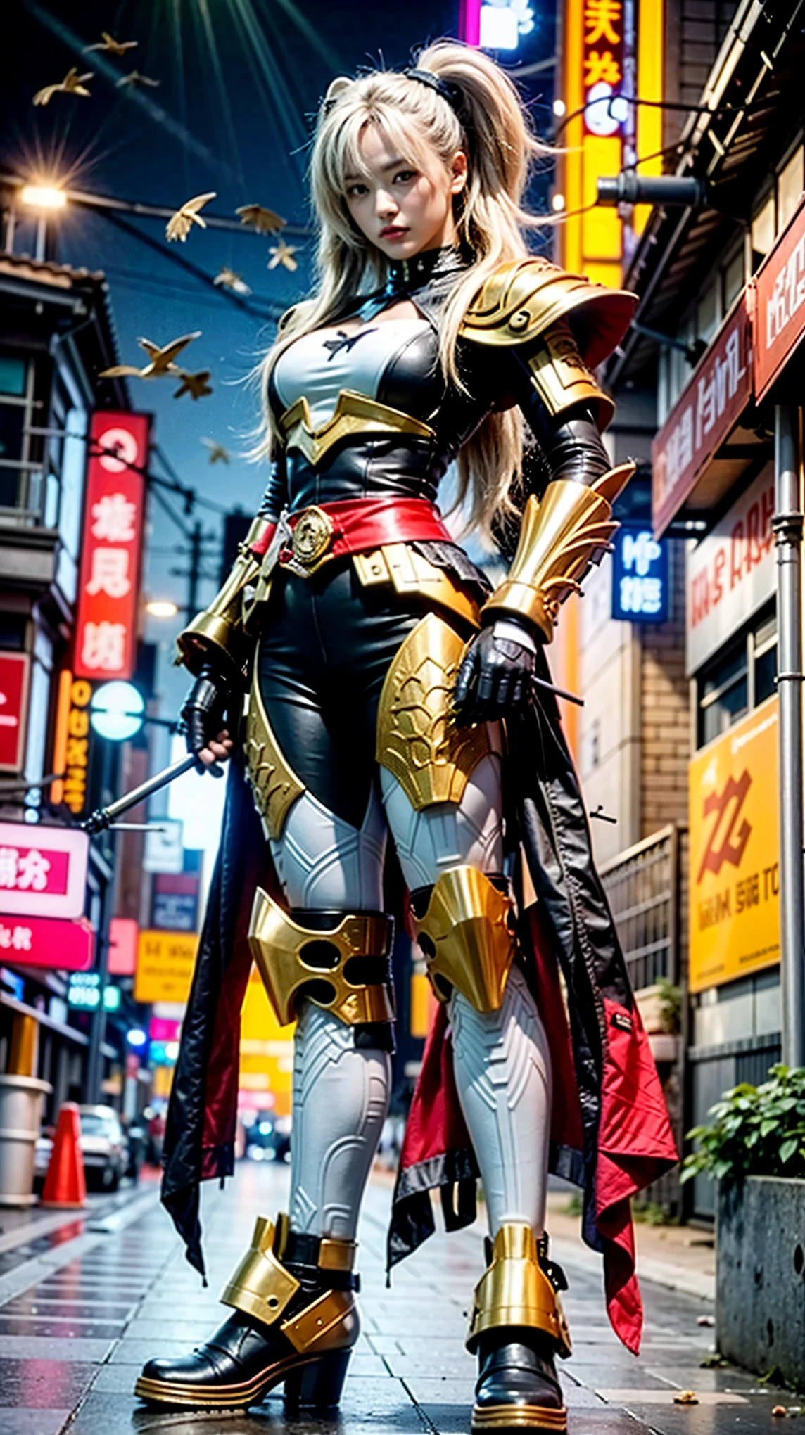ultra high res,8k,(Photorealsitic:1.4), (beast-like animal wear:1.2), designed by Hajime Katoki,heavy weapons,vivid textures,animal legs, gradation hair, japanese female soldier,(ultra beautiful face),((super realistic all textures)), ((super intricate all details)), full body shot, ultra sharp photo result, Acrylic Clear Cover, Hydraulic cylinder, style, taken with Fuji film X-T30+Nokton. HDR10,Minimum of 4 pieces created