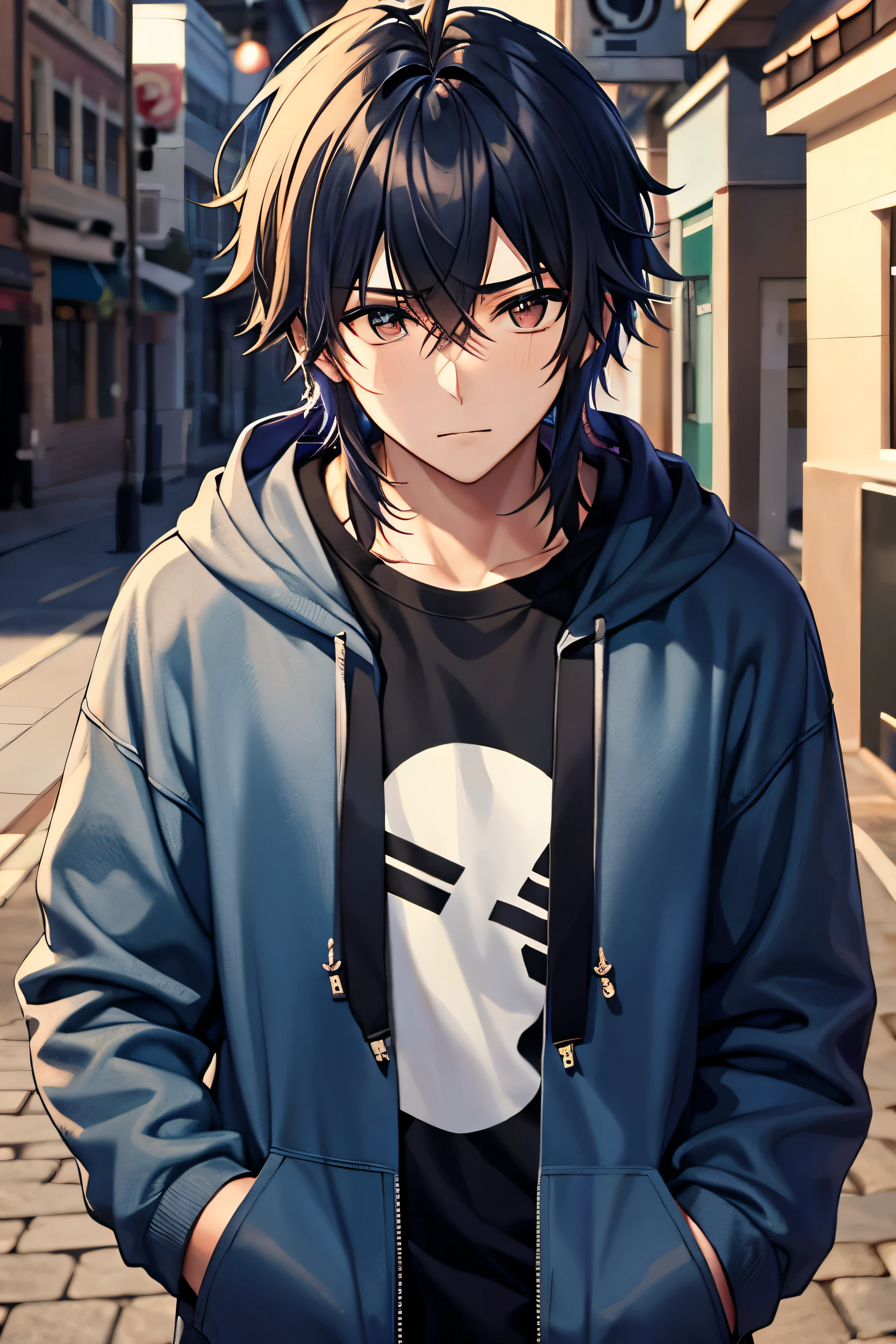 anime, male, young adult, emo, cute, soft, epic hair, hoodie