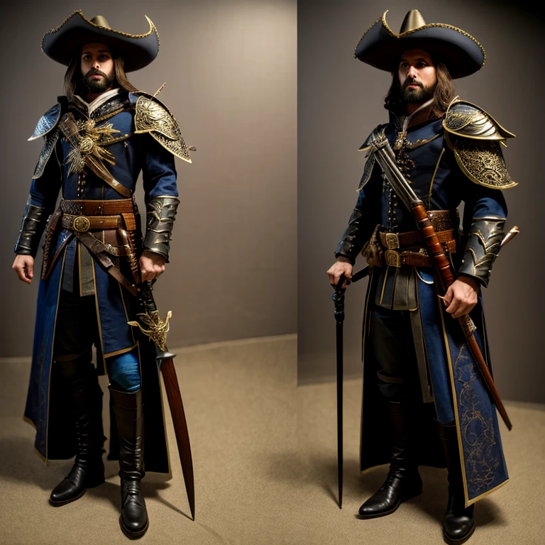 Marcus banana rock, es un guerrero ex inquisidor de la iglesia, ha sido desterrado a la vigilia. Es un hombre fornido con barba de 2 semanas, lleva una espada (torera) decorada con una cazoleta muy ornamentada, and a small crossbow mounted on the same sword. Viste un patalon azul oscuro, una casaca beige, un sombrero de ala ancha con una pluma(sombrero de capitan alatriste) adornandolo.
