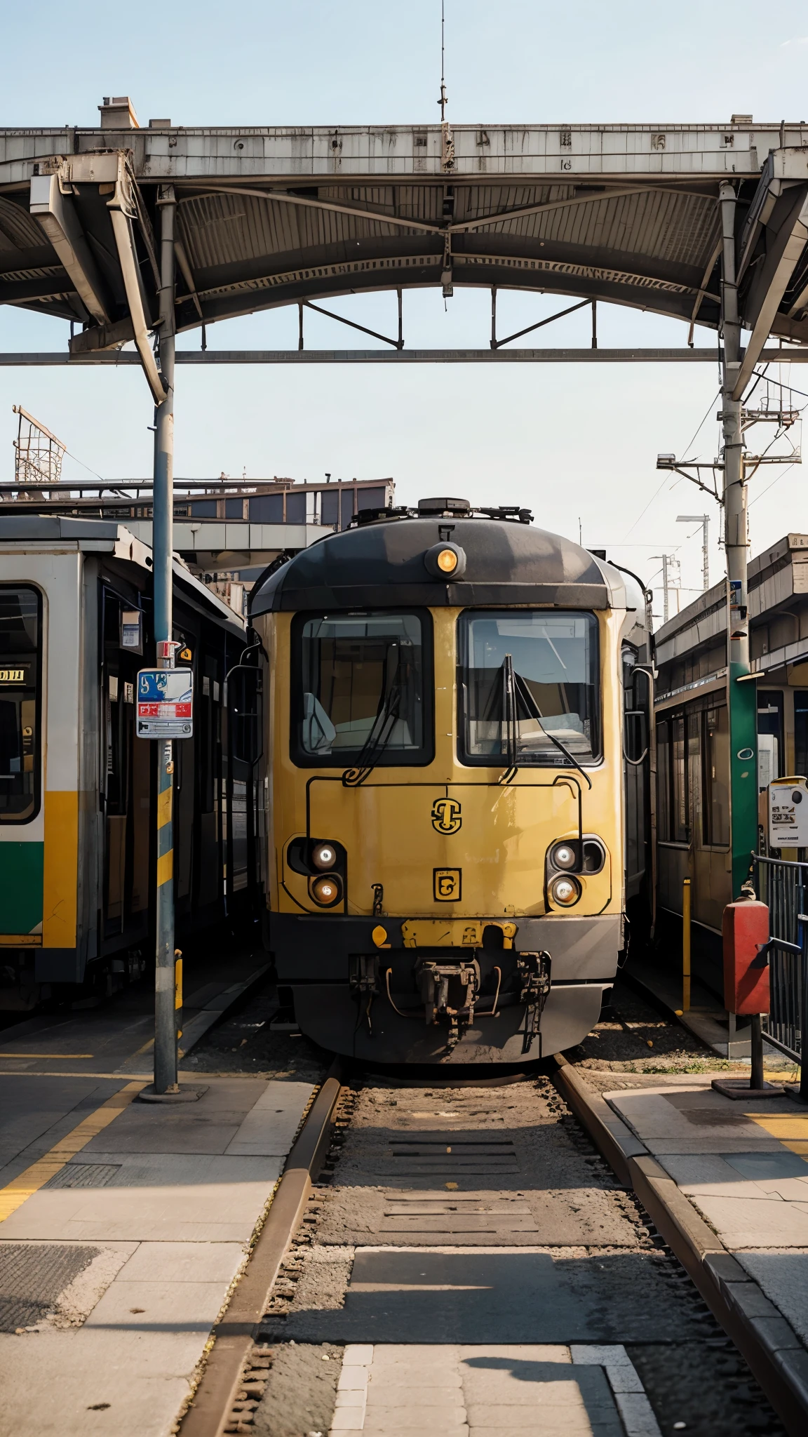 Train at a railway station