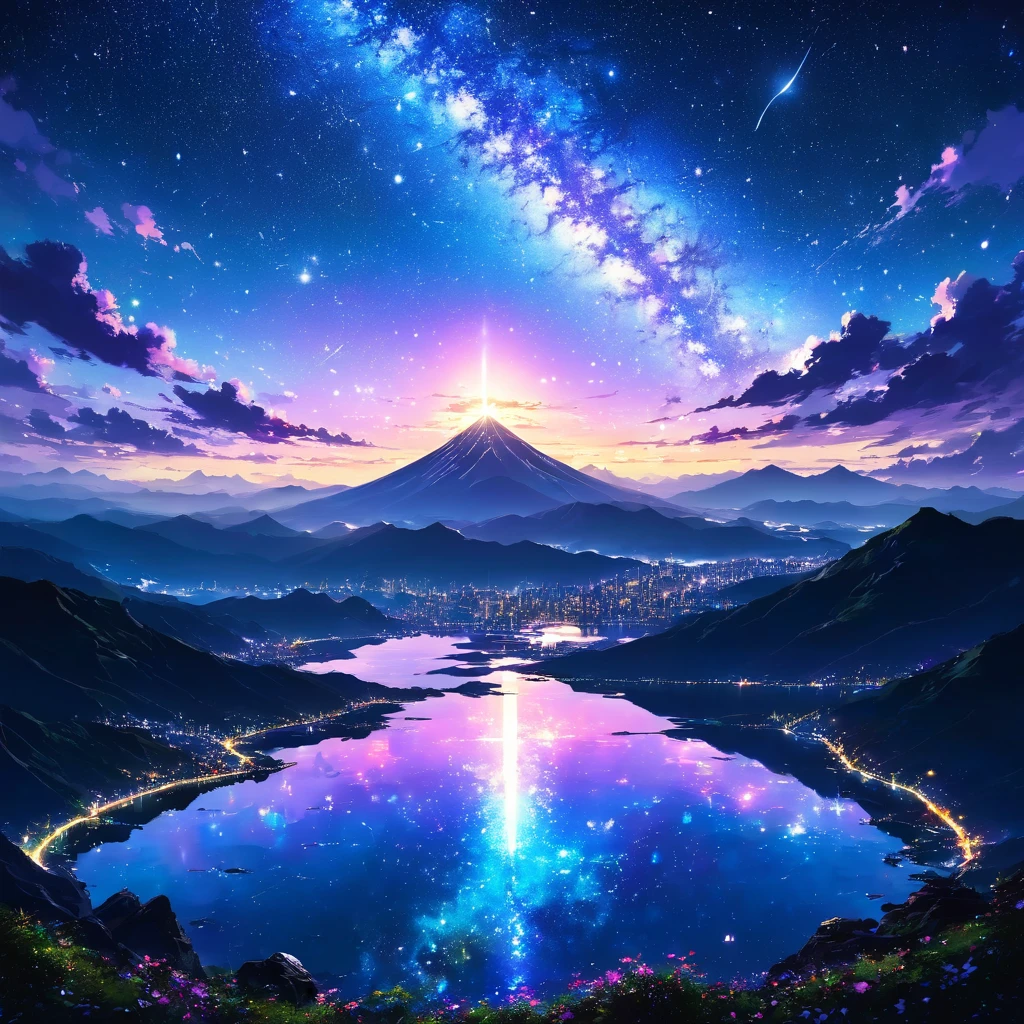 Night Sky, star空, milky way, star, star屑, Milky Way, star雲, star団, 流star, Celestial Bodies観測, horizon, silhouette, Mountain, Ocean, lake, City lights, Gradation, azure, Ultramarine, blue, Purple, black, darkness, mystery, grow, universe, Earth, Celestial Bodies, Light, shine, Atmosphere, depth, spread, Silence, awe, hope, Romance, Timelapse, Celestial Bodies写真,beautiful Anime Scenery, Landscape painting, Beautiful digital painting, Andreas Rocha, Beautiful artwork illustration, Awesome Wallpapers, Raymond Han, Tall beautiful paintings, スタジオグリブリー 新Ocean誠, Beautiful Wallpapers, Anime Scenery
