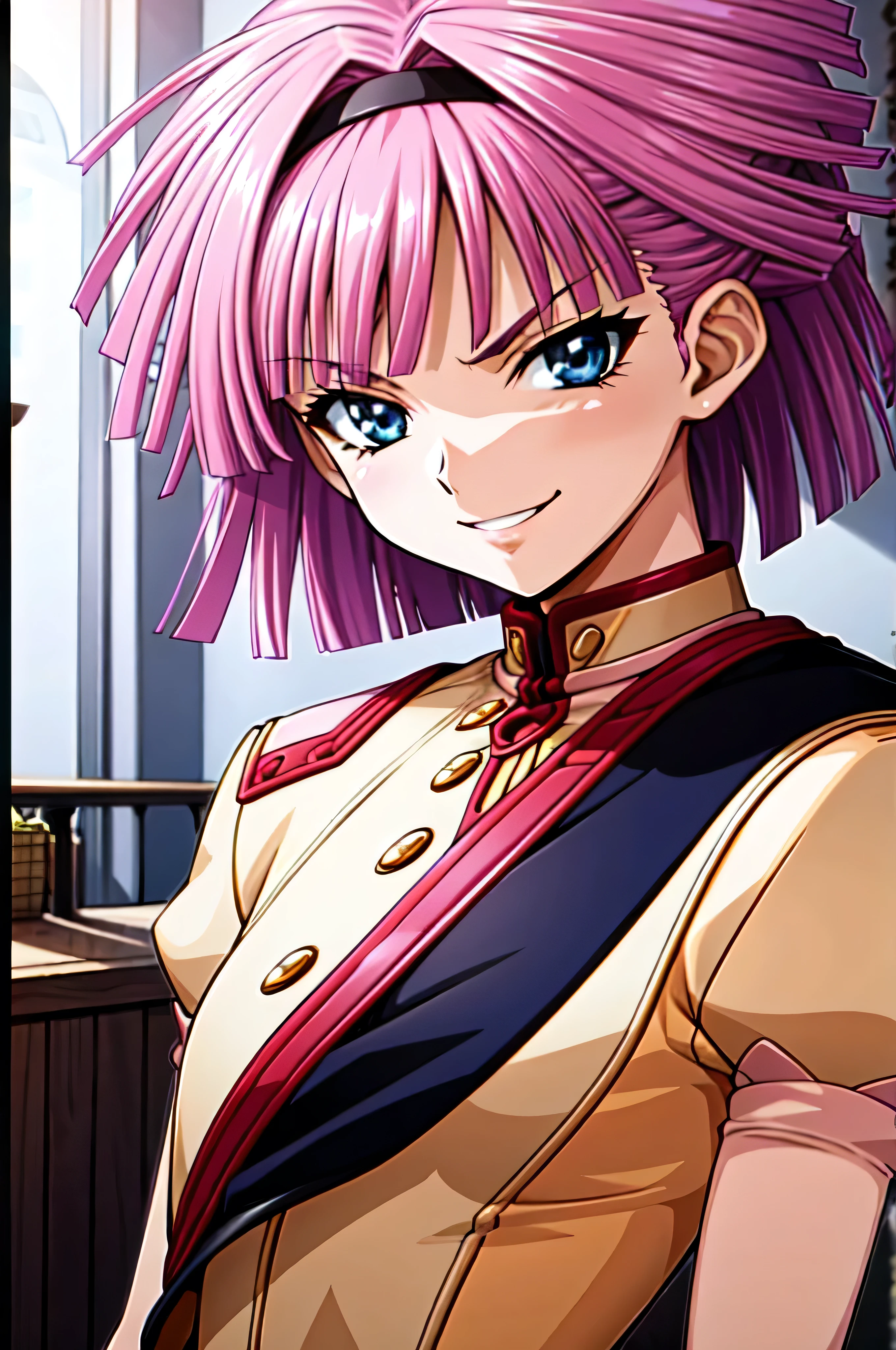 (best_quality 4K, 8K, High resolution, Masterpiece: 1.2), ultra detailed),from_below,(anime_screencap),(1girl,solo),dynamic_angle,very evil_smile worst,worst evil laugh at,tis,shadeded_face,worst sadistic,smile worst,,bob short hair,,upper body,looking at viewer,two hands,