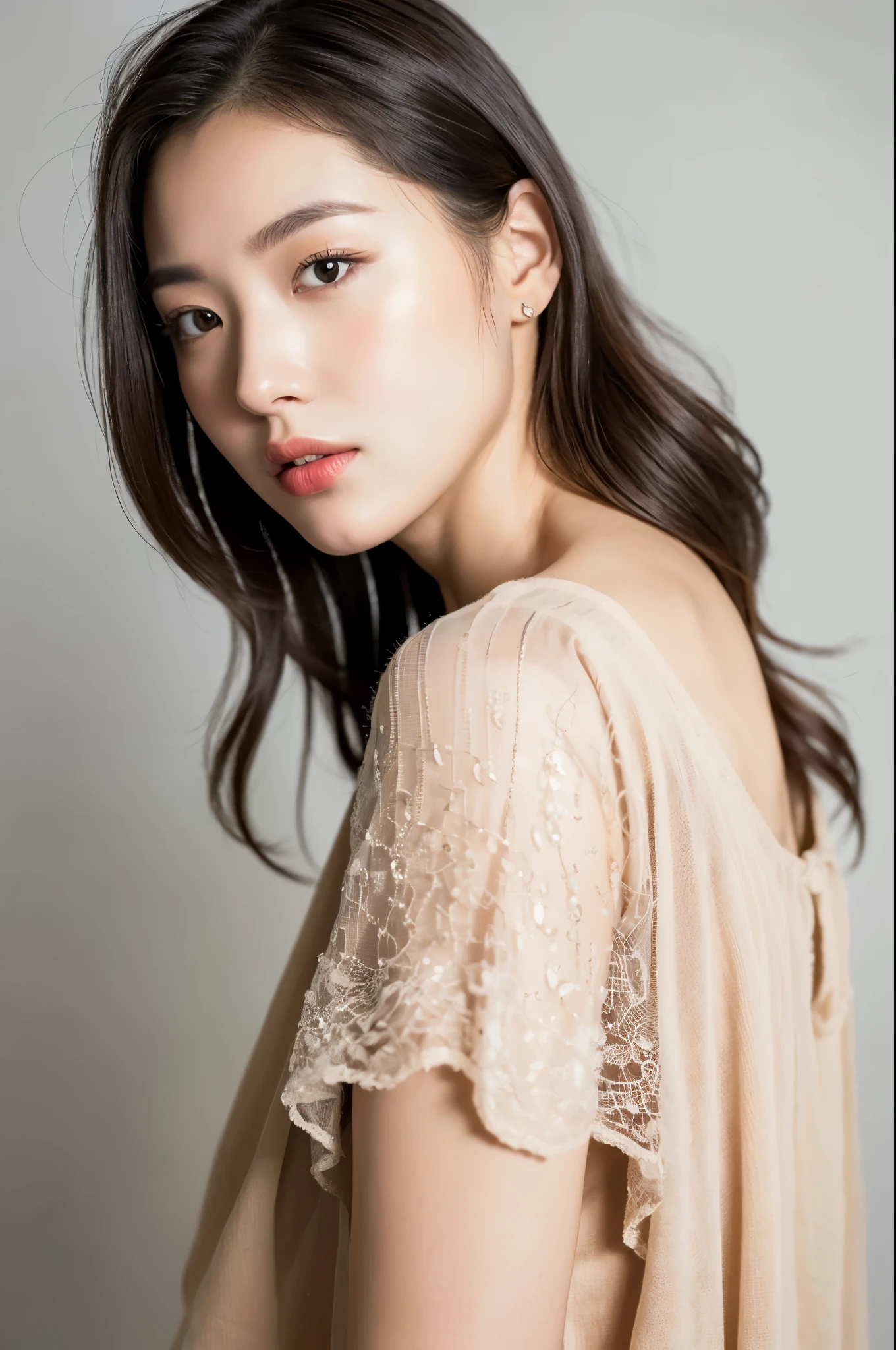 (((masterpiece))), (((highest quality: 1.4))), ((Very detailed: 1.4)) , (Full Body Shot), (Shot from the side), ((One Woman)), Incredible beauty、Voluptuous mature woman、((nude、Wearing a over-alls))、 Perfect look,double eyelidの目,Delicate makeup,Cool Beauty, Accurately expresses details such as face and skin texture,(The most beautiful face and eyes), double eyelid,Delicate skin,