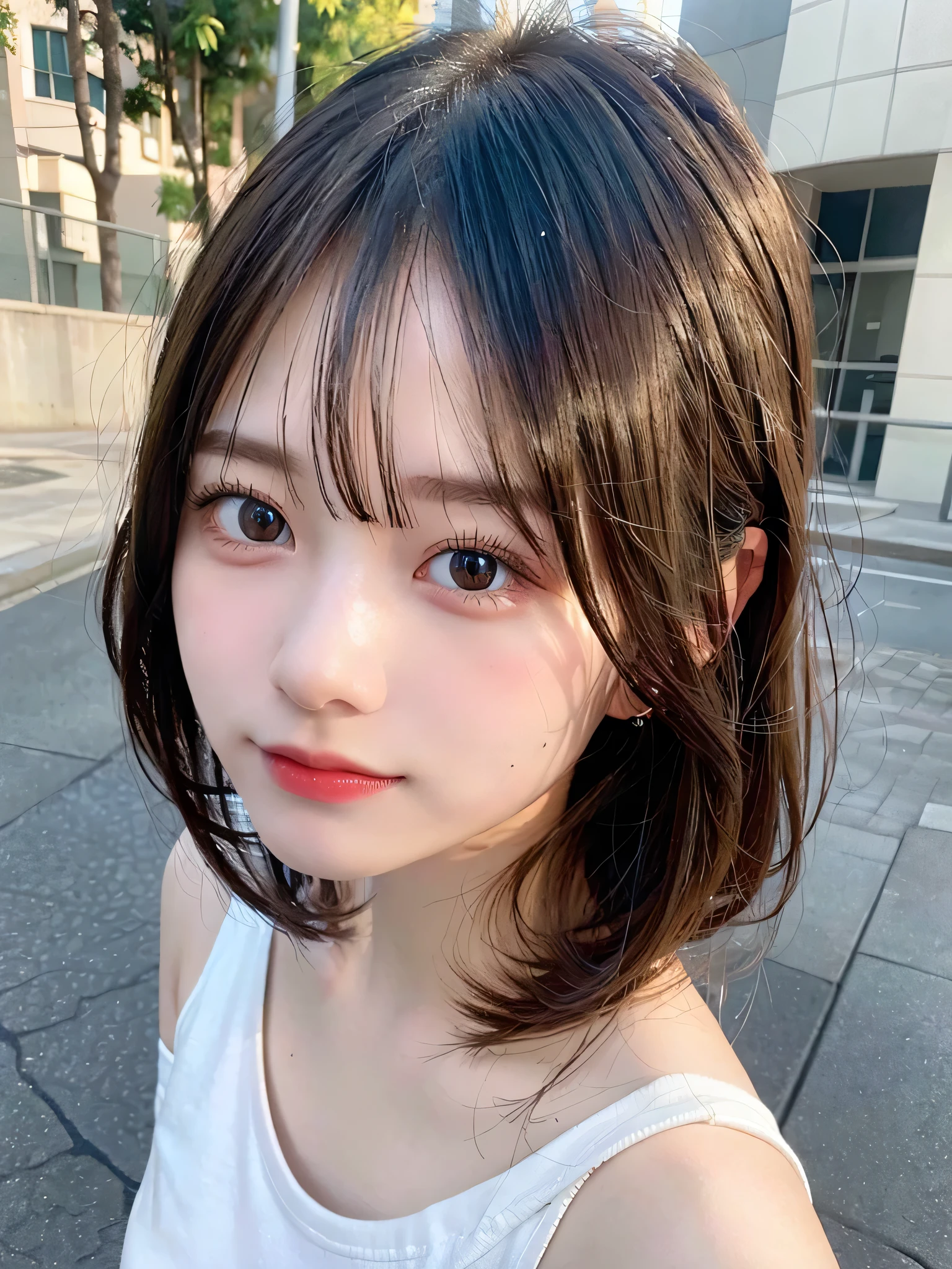 highest quality, shape, Very detailed, finely, High resolution, 8k wallpaper, Perfect dynamic shape, Beautiful and exquisite, Summer clothes,Medium Hair,Natural color lip,smile,20-year-old girl、Midnight、Beautiful and elaborate face、Perfect and beautiful face、Slim face and figure,Big eyes,Small face、Beautifully detailed face、Perfect and beautiful double eyelids、J-cup big breasts、valley、 Thin legs、One Woman、gravure、Observe the audience、stroll、Ocean、Looking into the distance、