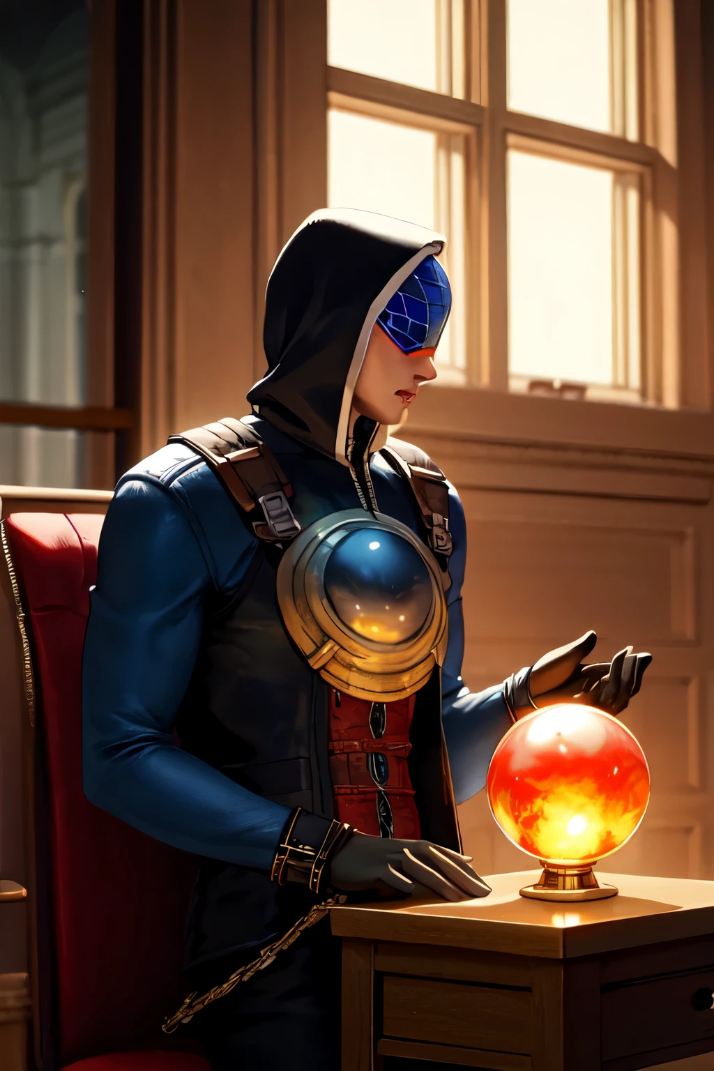 homem sorridente, sentado, 4k.
