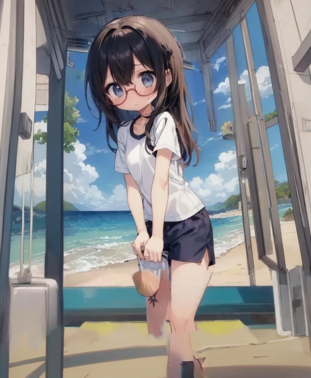 、cute、Completely naked、Micro Bikini、Black Hair、wear glasses、Embarrassed face、tears、Shibuya City、Many buildings、A lot of people、Ahegao、first round、Lock、bukkake、whole body、Tattoo、Spread your legs、tits、condom belt、Present panties