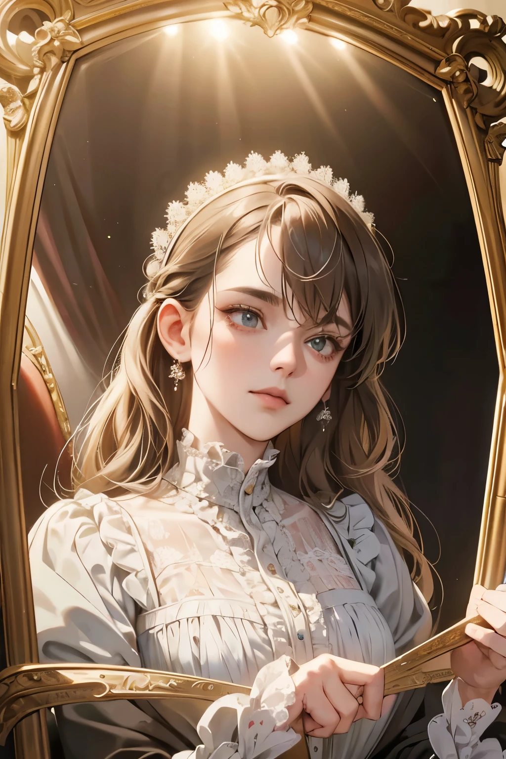 masterpiece, best quality, Practical, (absurd, High resolution, Super detailed), victorian era, Europe in the 18th century, luxury,ball,Scene graph, Delicate and meticulous, 8K, Reality, Dramatic Lighting, high quality, Complex design, classical portrait, , enlarged texture, Exquisite details
