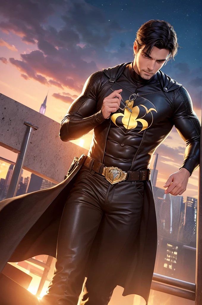 Homem,voando sobre Gotham