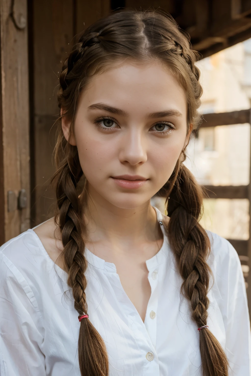 Girl White Skin Braid Hair
