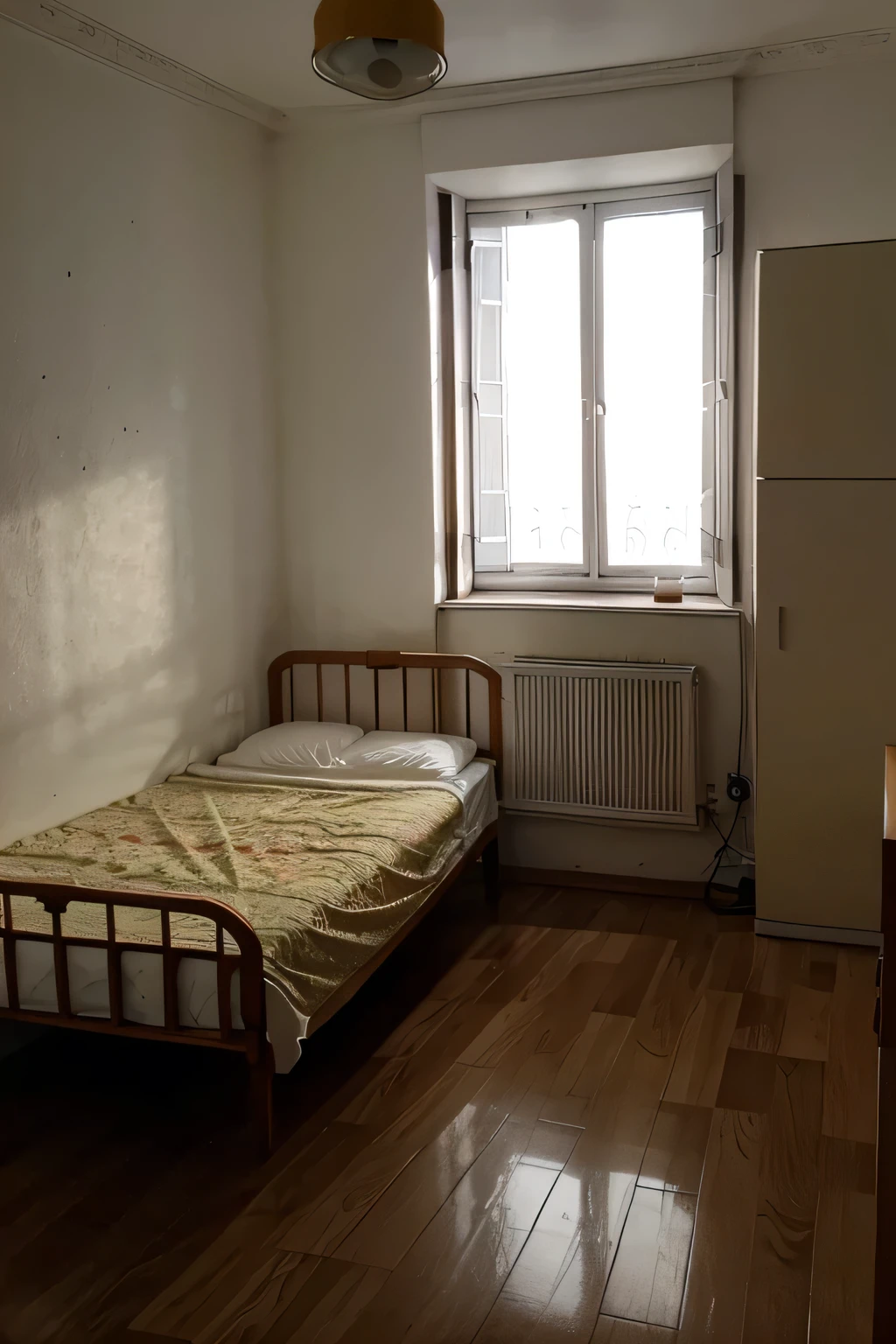 room in a Soviet apartment with poor lighting