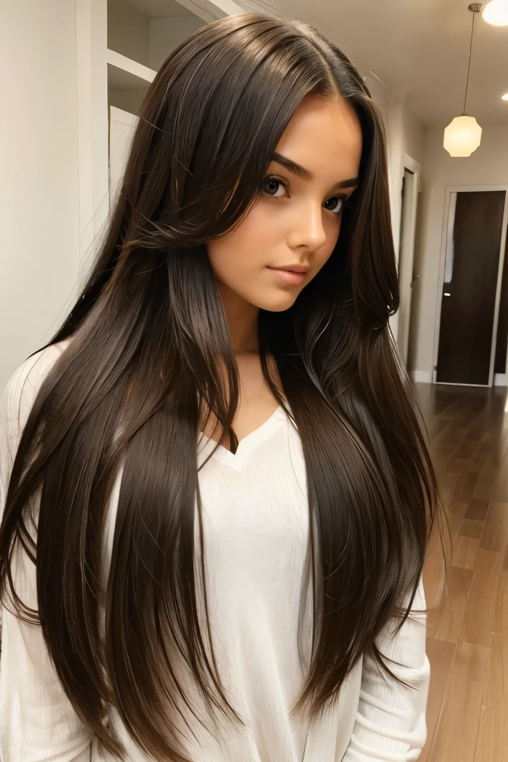 A girl with long hair
