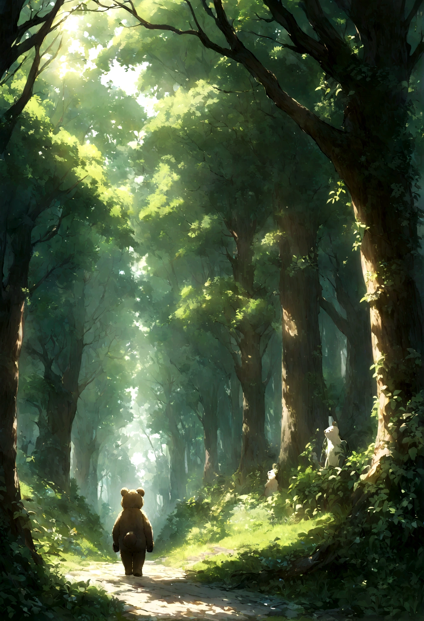 on a sunny morning,The animals in the forest are busy doing their own things。in this forest,There is a bear named Bailey the Bear,He has a kind heart